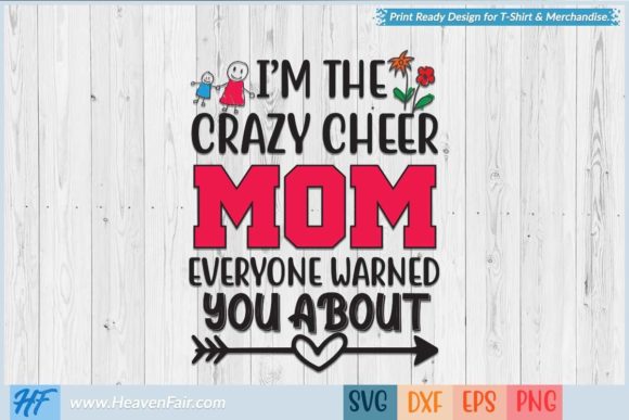 Crazy Cheer Mom Graphics for Crafts