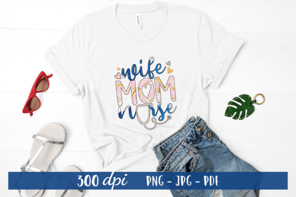 Wife Mom Nurse Graphics for Crafts & Web